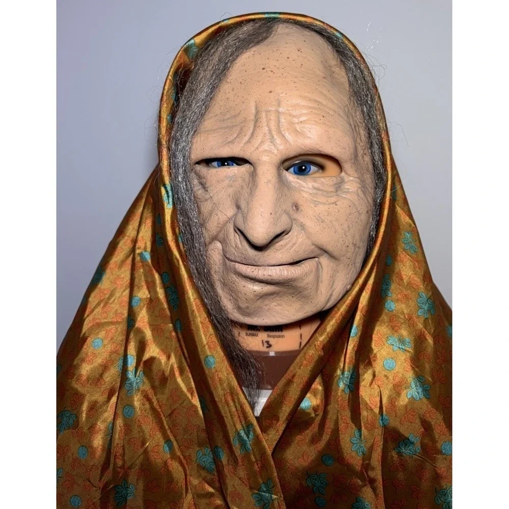 Grandma Face Mask Adult Old Woman Head Scarf Latex Halloween Zagone Studios 2007